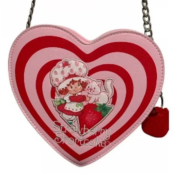 Strawberry Shortcake x Skinnydip Heart Crossbody Bag Pink Retro Y2K Kawaii NWT - Picture 4 of 6